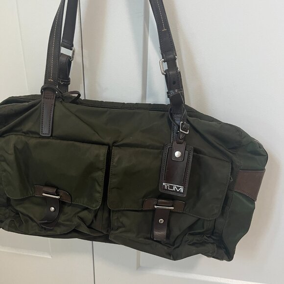 Tumi Green Nylon Tote Bag - Picture 2 of 9